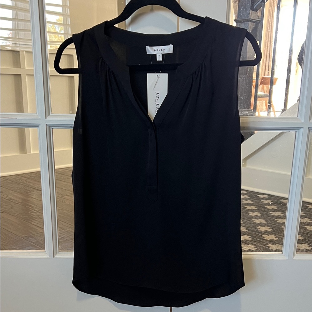 Milly Black Sleeveless Blouse